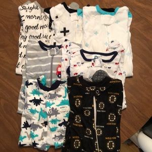 7 footed baby boy cotton pjs